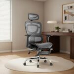 Cadeira Mônaco BT07 Luvinco: ergonomia, suporte lombar e apoio retrátil para máximo conforto no trabalho.