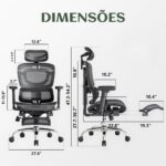 Cadeira Mônaco BT07 Luvinco: ergonomia, suporte lombar e apoio retrátil para máximo conforto no trabalho. - Imagem 2