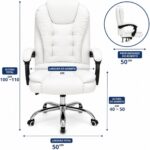 Cadeira Presidente Ergonômica Branca com pillow top, relax com trava e giro 360°: conforto e suporte para até 120 kg. - Imagem 2