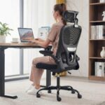 Cadeira Presidente Ergonômica com Braços Flip-Up, Mesh Respirável e Suporte até 200kg para seu Home Office