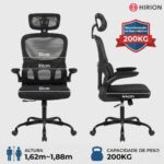 Cadeira Presidente Ergonômica com Braços Flip-Up, Mesh Respirável e Suporte até 200kg para seu Home Office - Imagem 2