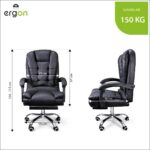 Cadeira Presidente Reclinável com Pillow Top e Molas Ensacadas: conforto ergonômico e ajuste de altura para escritório e home office - Imagem 2