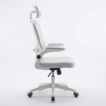 Cadeira de Escritório Ergonômica Mesh Cinza com apoio lombar e ajuste de altura para mais conforto no home office.