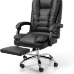 Cadeira de Escritório Ergonômica Presidente: conforto, reclínio 120° e apoio retrátil para longas jornadas.