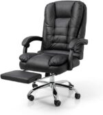Cadeira de Escritório Ergonômica Presidente: conforto, reclínio 120° e apoio retrátil para longas jornadas.