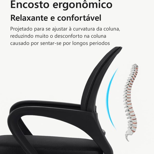 Cadeira de Escritório Ergonômica com Encosto em Tela: conforto, ventilação e mobilidade para seu dia a dia.