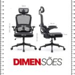 Cadeira de Escritório Ergonômica com Suporte Lombar e Encosto Respirável para mais conforto e produtividade. - Imagem 2