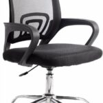 Cadeira de Escritório Ergonômica com apoio lombar, altura ajustável e base cromada para home office confortável e eficiente