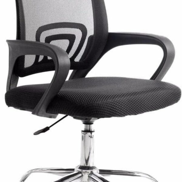 Cadeira de Escritório Ergonômica com apoio lombar, altura ajustável e base cromada para home office confortável e eficiente