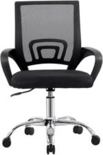 Cadeira de Escritório Ergonômica com apoio lombar, altura ajustável e base cromada para home office confortável e eficiente - Imagem 2