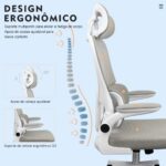 Cadeira de Escritório Ergonômica com suporte lombar, malha ventilada e capacidade de 150kg para mais conforto e postura saudável. - Imagem 2