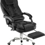 Cadeira de Escritório Presidente Ergonômica Reclinável: conforto premium, apoio para os pés e altura regulável para home office e escritório.