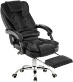 Cadeira de Escritório Presidente Ergonômica Reclinável: conforto premium, apoio para os pés e altura regulável para home office e escritório.