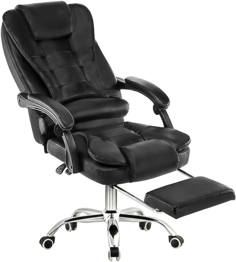 Cadeira de Escritório Presidente Ergonômica Reclinável: conforto premium, apoio para Cadeira de Escritório Presidente Ergonômica Reclinável: conforto premium, apoio para os pés e altura regulável para home office e escritório.