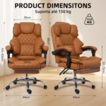 Cadeira de Escritório Reclinável com Apoio para os Pés: conforto ergonômico para longas horas no home office - Imagem 2