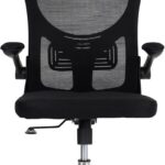 Cadeira de escritório Flink Healer preta com encosto de cabeça, conforto ergonômico e apoio para longas horas de trabalho