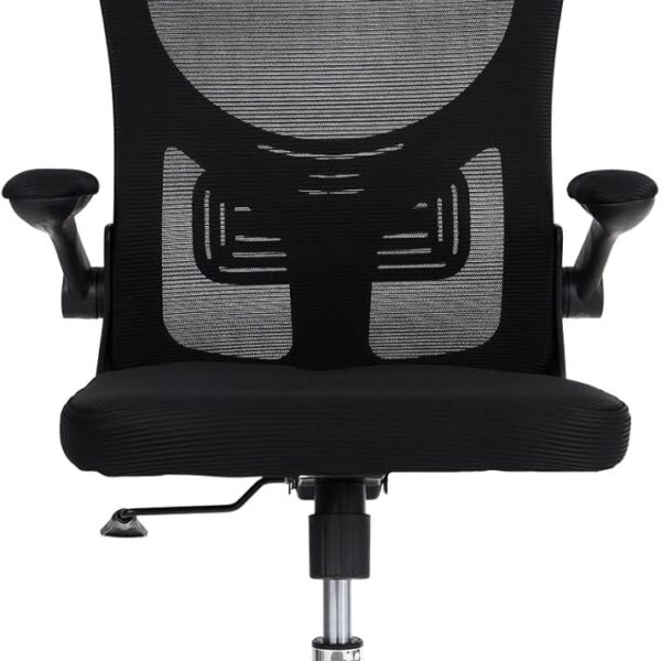 Cadeira de escritório Flink Healer preta com encosto de cabeça, conforto ergonômico e apoio para longas horas de trabalho