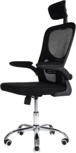 Cadeira de escritório Flink Healer preta com encosto de cabeça, conforto ergonômico e apoio para longas horas de trabalho - Imagem 2