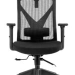 Cadeira de escritório MK-900 com assento estofado e encosto em tela mesh para mais conforto e ergonomia.
