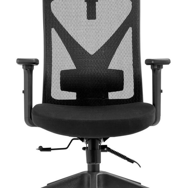 Cadeira de escritório MK-900 com assento estofado e encosto em tela mesh para mais conforto e ergonomia.