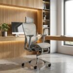 Cadeira ergonômica NR17 com apoio lombar, reclinação e conforto premium para home office e gaming.