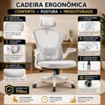 Cadeira ergonômica com apoio lombar ajustável e mesh respirável para máximo conforto no home office. - Imagem 2