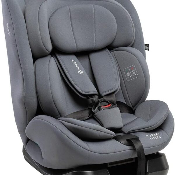 Cadeirinha para Carro I-size Yorker Safety 1st Grey: segurança i-Size, conforto extremo e instalação prática com cinto de 3 pontos.