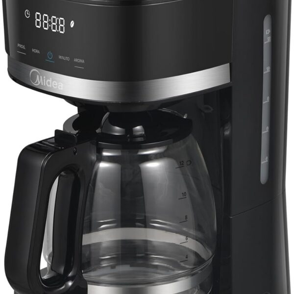 Cafeteira Elétrica Midea 1,5L com Delay Brew, Desligamento Automático e Aroma Boost – Design em Aço Inoxidável, Aquecimento Rápido de 1000W, 220V, CMD15P2