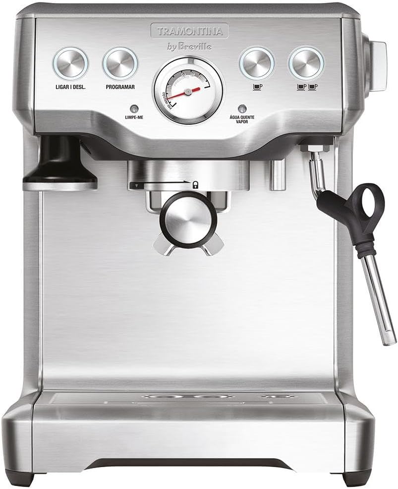 Cafeteira Express Tramontina 127V em inox: preparo rápido com 1700W Cafeteira Express Tramontina 127V em inox: preparo rápido com 1700W para café com mais praticidade no dia a dia
