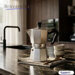 Cafeteira Italiana Moka 6 Xícaras (250ml) Alumínio Premium – Cafeteira Expresso Manual para Fogão, Design Elegante e Moderno, Café Intenso e Gourmet - Imagem 2