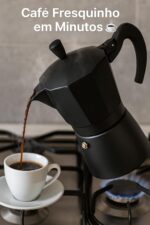 Cafeteira Italiana Moka Com Alça Alumínio Premium Com Válvula De Segurança 6 Ou 9 Xícaras Café Expresso Cor Preta 450ml - Imagem 2