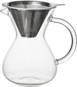 Cafeteira Manual Em Jarra De Vidro Borossilicato Com Filtro Em Inox