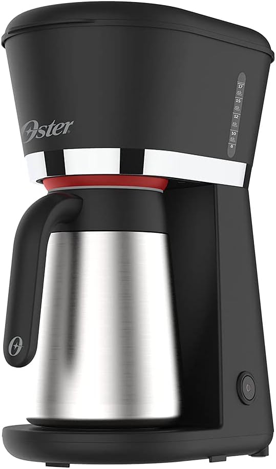 Cafeteira Oster Black com Jarra Térmica Inox 0,7L - 127V: Cafeteira Oster Black com Jarra Térmica Inox 0,7L - 127V: café quente por mais tempo com função antigotejamento.