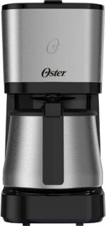 Cafeteira Oster com Jarra Inox 1,2L 220V: café prático e elegante para toda a família.