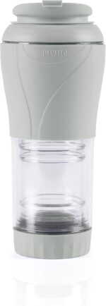 Cafeteira Portátil Pressca 350ml – Preparo Rápido de chá e café Sem Filtro Descartável | Ideal para Viagens, Escritório e Casa | Livre de BPA - Cor: Cinza Fendi