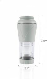 Cafeteira Portátil Pressca 350ml – Preparo Rápido de chá e café Sem Filtro Descartável | Ideal para Viagens, Escritório e Casa | Livre de BPA - Cor: Cinza Fendi - Imagem 2