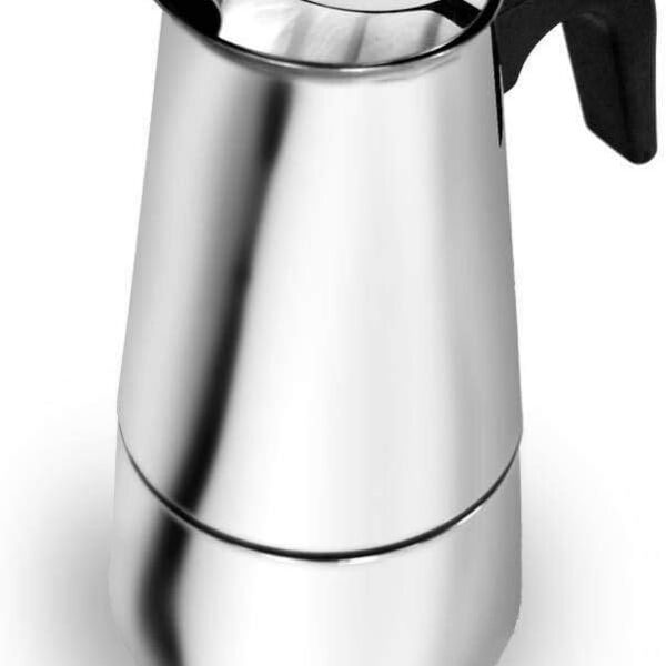 Cafeteira tipo Italiana em Inox para café espresso 6 xícaras, prática e resistente para um café encorpado no dia a dia.