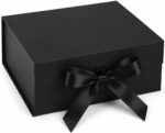 Caixa de Presente Premium Rígida Magnética com Laço de Cetim: embalagem luxuosa, reutilizável e elegante para presentes sofisticados.