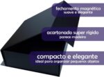Caixa de Presente Preta Rígida 18x18x7cm com Fechamento Magnético, ideal para presentes, kits e brindes premium. - Imagem 2