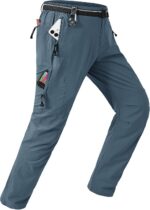 Calça masculina TBMPOY impermeável com forro de lã: proteção térmica ideal para esqui, neve, camping e pesca no gelo.