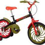 Caloi Bicicleta Infantil Power Rex Aro 16 Preta com rodinhas, segurança e ajuste fácil para crianças de 5 a 7 anos