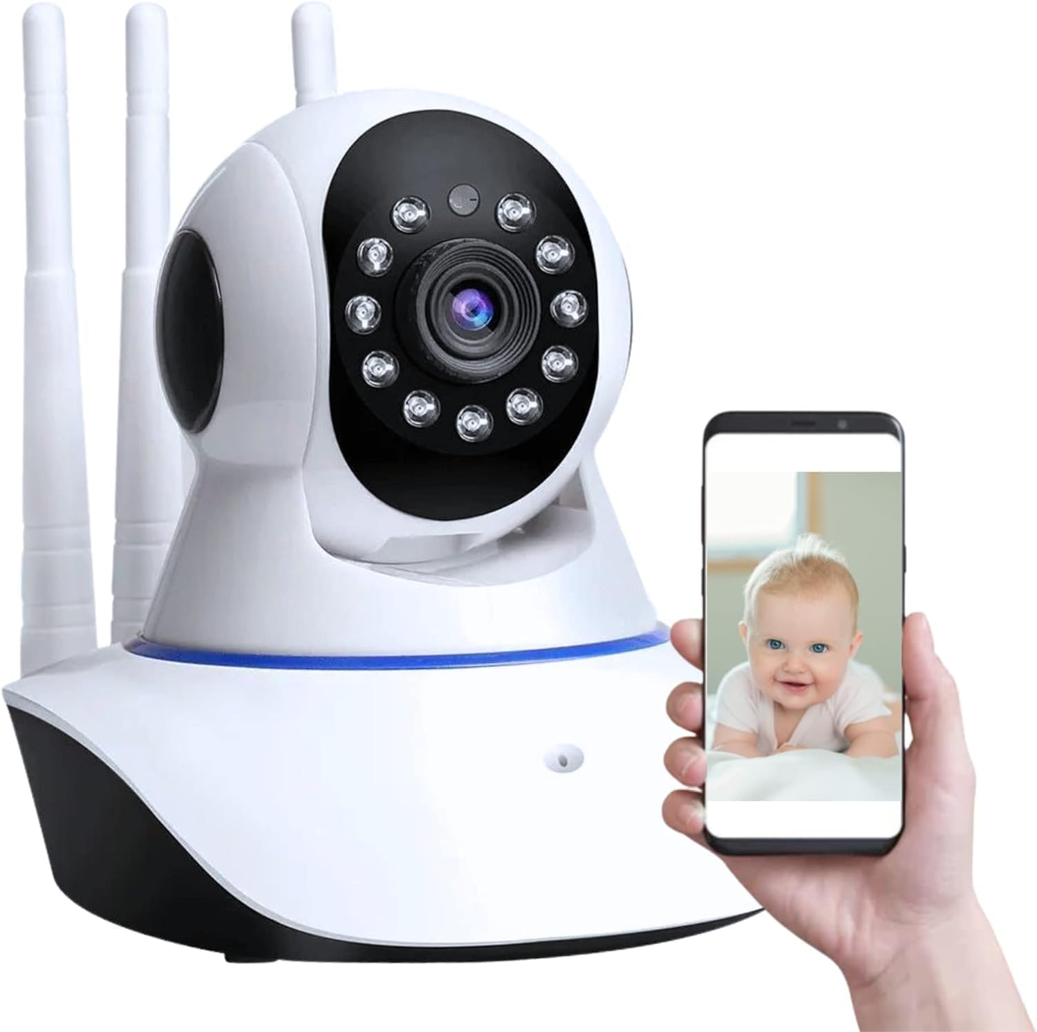 Câmera Babá Eletrônica 1080p Full HD WiFi 360° com visão Câmera Babá Eletrônica 1080p Full HD WiFi 360° com visão noturna e áudio bidirecional para mais segurança.