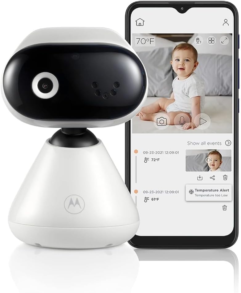 Câmera Babá Eletrônica Motorola HD PIP1000 com zoom digital, Wi‑Fi Câmera Babá Eletrônica Motorola HD PIP1000 com zoom digital, Wi‑Fi seguro e conversação bidirecional para monitorar seu bebê com praticidade.