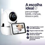Câmera Babá Eletrônica Wi-Fi Full HD 1080p com visão 360°, áudio bidirecional e alerta de movimento para mais segurança no celular - Imagem 2