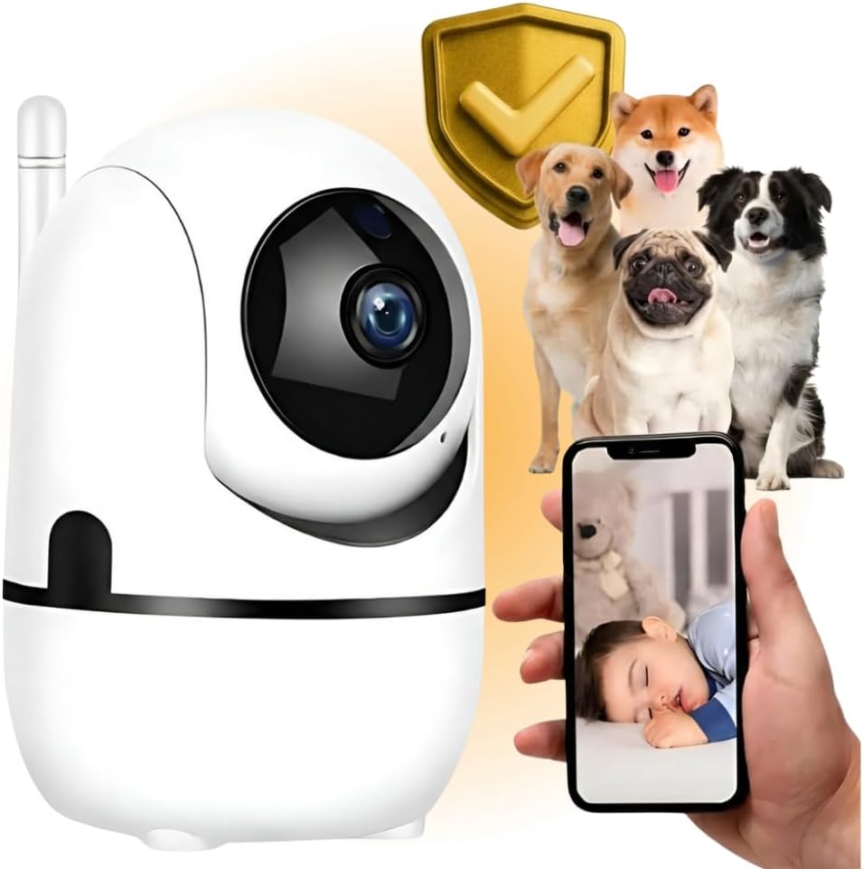 Câmera Babá Eletrônica Wi-Fi Full HD 1080p com visão 360°, Câmera Babá Eletrônica Wi-Fi Full HD 1080p com visão 360°, áudio bidirecional e alerta de movimento para mais segurança no celular
