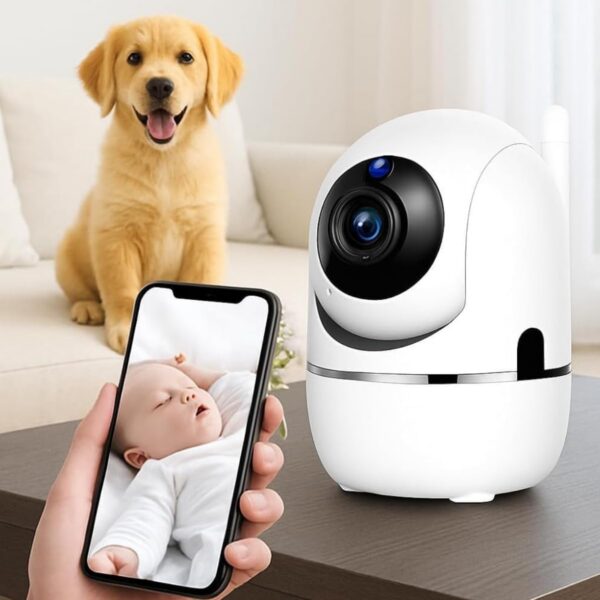 Câmera Baba Eletrônica Wi-Fi Premium com áudio bidirecional, visão noturna e alertas de movimento para segurança completa.