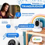 Câmera IP Azimark 360° HD WiFi com visão noturna e alerta de movimento para segurança residencial. - Imagem 2