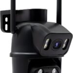 Câmera IP Externa 3MP WiFi com dupla lente, visão 360°, ночurna, IP66 e áudio bidirecional para segurança completa
