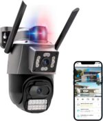 Câmera IP Externa WiFi 3MP com Visão Noturna, Dupla Lente e IP66 para Segurança 24h