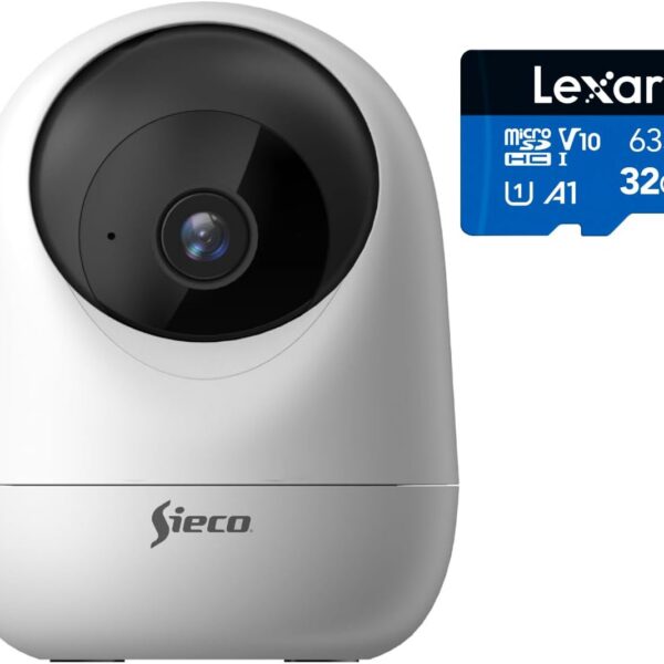 Câmera IP S33 3MP Wi-Fi com Pan/Tilt 360°, visão noturna, áudio bidirecional e cartão 32GB integrada